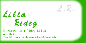 lilla rideg business card